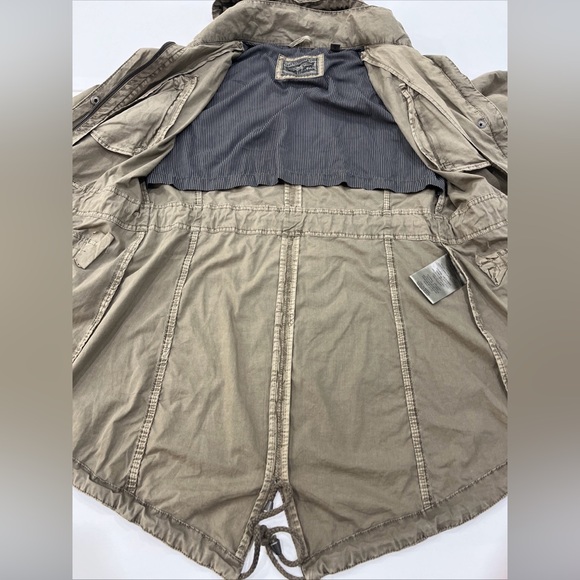 Levi's Army Jacket Womens M Green Hooded Field Chore Military Utility Coat Zip - Picture 14 of 16